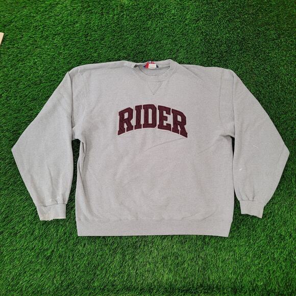 Vintage Y2K Champion Rider-University Sweatshirt XL 25x25 Boxy - Picture 1 of 16